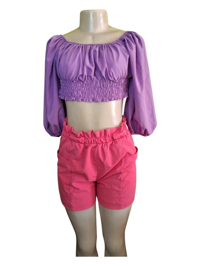 Conjunto cropped e short